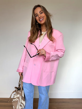 Oversized Detailed Blazer / Pink
