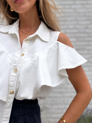 Denver Denim Top / White