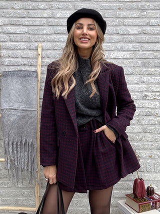Chic Check Blazer / Bordeaux