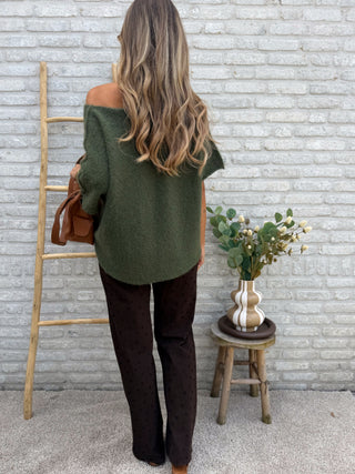 Cut-Out Soft Knit / Khaki