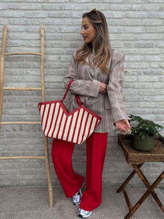 Soft Wide Leg Pants / Red