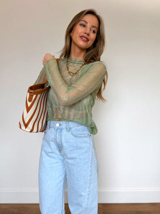 Lace Layering Top / Mint Green