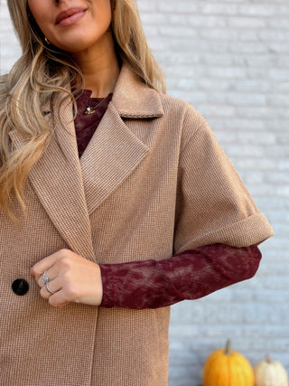 Boxy Blazer Vest / Camel