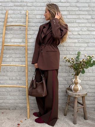 Side Stripe Pants / Brown-Bordeaux