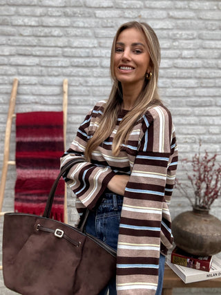 Retro Stripe Knit / Brown-Blue