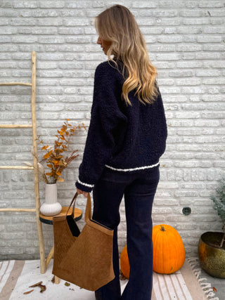 Soft Teddy Sweater / Dark Blue