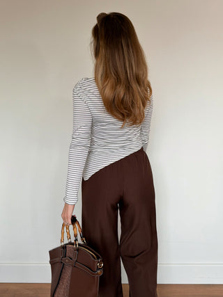 Soft Wide Leg Pants / Brown