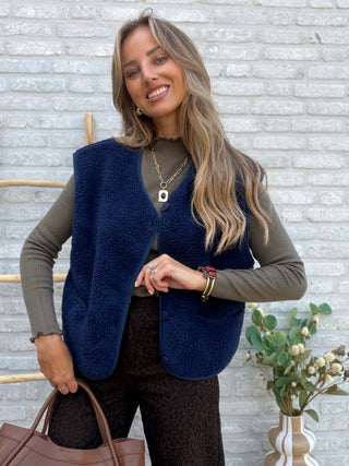 Pocket Teddy Gilet / Blue