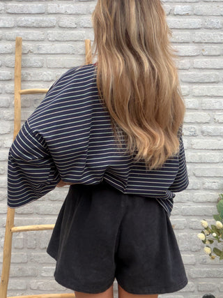 Retro Stripe Tee / Dark Blue