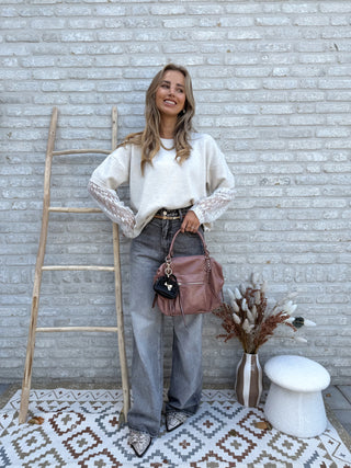 Lace Detail Knit / Crème