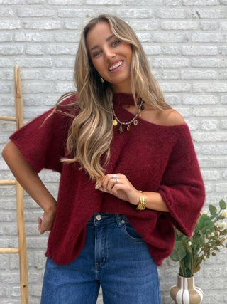 Cut-Out Soft Knit / Bordeaux