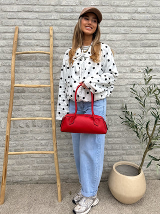 Polka Dot Multi-Way Jacket / White