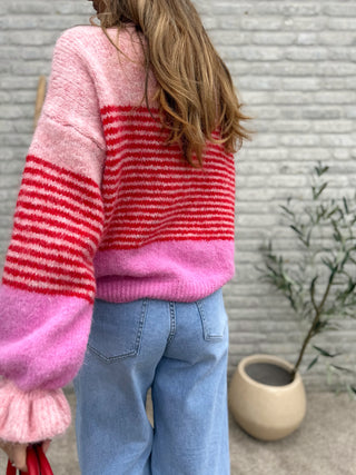 Soft Stripe Knit / Pink - Red