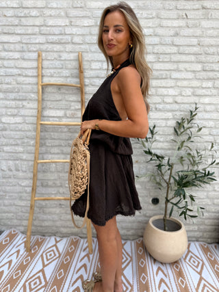Halter Breeze Dress / Brown