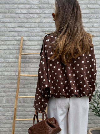 Suède Polka Dot Jacket / Brown