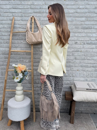 Leopard Wide Leg Trousers / Brown