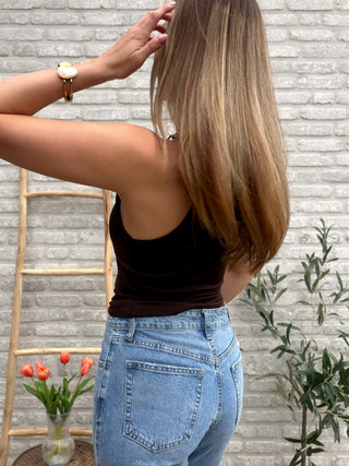 Elastic Camisole Top / Brown