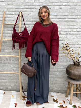 Berry Puff Sweater / Bordeaux