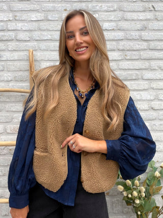 Pocket Teddy Gilet / Camel