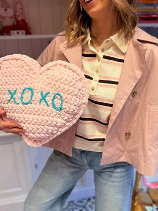 Knit Polo / Beige-Pink