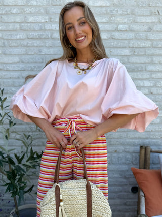 Effortless Puff Blouse / Light Pink