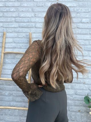 Sheer Lace Longsleeve / Khaki