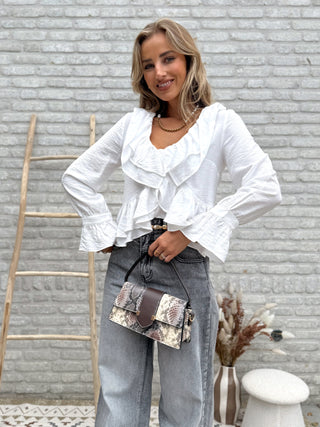 Romantic Ruffle Blouse / White