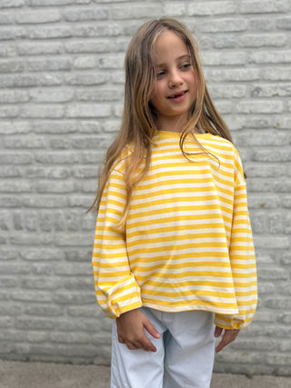 Mommy And Me Casual Striped Top / Yellow-White