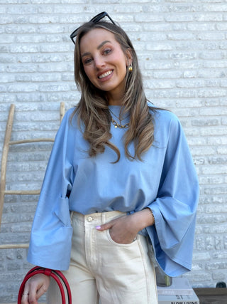 Soft Dolmans Sleeve Top / Blue