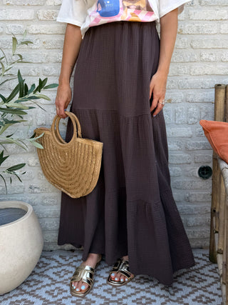 Tetra Maxi Skirt / Brown