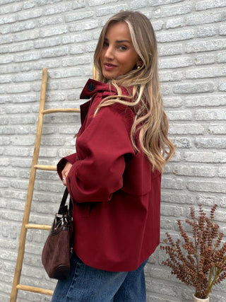 Hooded Trench Jacket / Bordeaux
