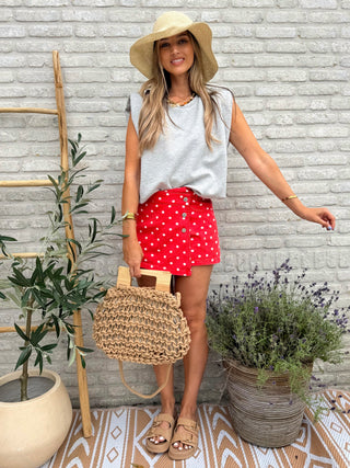Polka Skort / Red