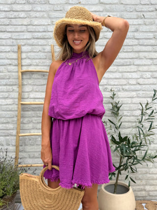 Halter Breeze Dress / Magenta
