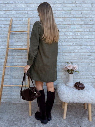 Corduroy Shirt Dress / Khaki