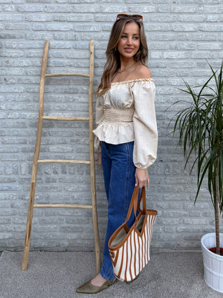 Sunny Striped Statement Blouse / Yellow