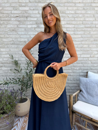 One Shoulder Dress / Dark Blue