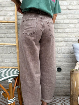 Relaxed Barrel Jeans / Taupe