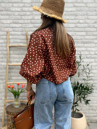 Effortless Polka Blouse / Terracotta