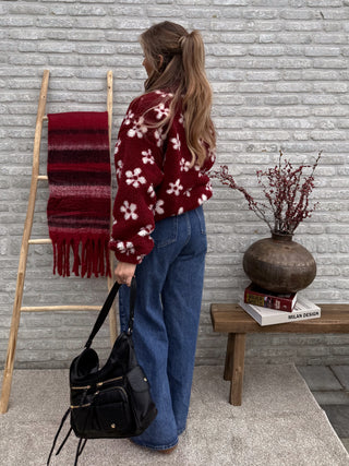 Berry Blossom Teddy Jacket / Red