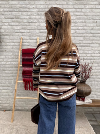 Retro Stripe Knit / Brown-Blue