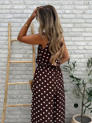 Polka Dot Jumpsuit / Brown