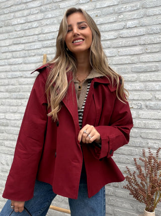 Hooded Trench Jacket / Bordeaux
