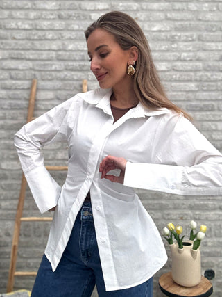 Tie-Back Classic Shirt / White