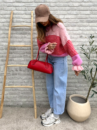 Soft Stripe Knit / Pink - Red