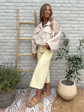 Broderie Oversized Jacket / Beige