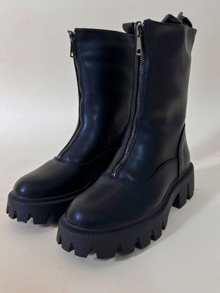 Zipper Chunky Boots / Black