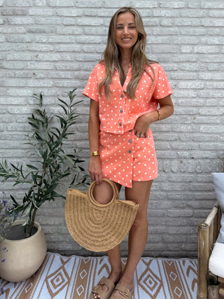 Polka Skort / Peach Orange