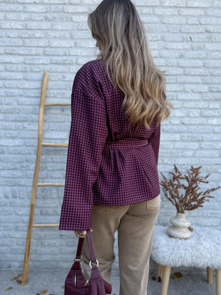 Checked Blazer Jacket / Bordeaux