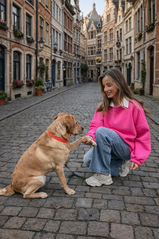Dog Mom Sweater / Fuchsia-Orange