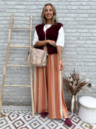 Short Teddy Vest / Burgundy